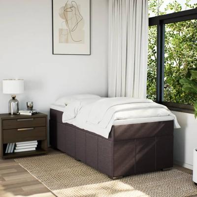 Boxspring met matras stof donkerbruin 200x200 cm - thumbnail