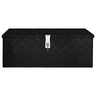 Opbergbox 80x39x30 cm aluminium zwart Opbergbox 80x39x30 cm aluminium zwart