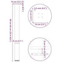 Bartafelpoten 4 st 90-92 cm staal wit - thumbnail