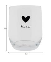 Clayre & Eef Drinkglas hart Ø8x9cm 300ml - thumbnail