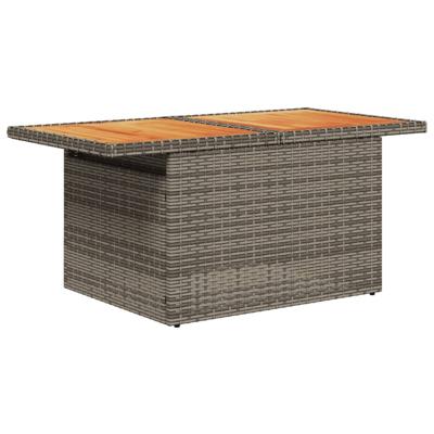 5-delige Loungeset met kussens poly rattan grijs - thumbnail