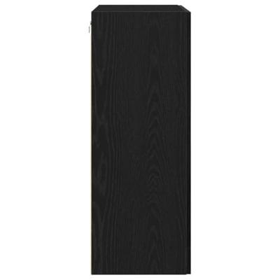 Wandkast Zwart eiken 69.5 x 34 x 90 cm Bewerkt hout