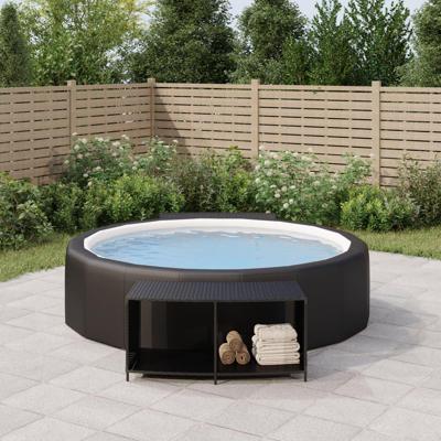 VidaXL Opbergschappen 2 st poly rattan zwart