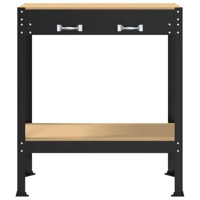 Werkbanken met lade Zwart 81 x 41 x 145 cm Bewerkt hout Werkbanken met lade Zwart 81 x 41 x 145 cm Bewerkt hout