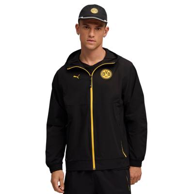 PUMA Borussia Dortmund Pumatech Trainingsjack Woven 2025-2026 Zwart Geel PUMA Borussia Dortmund Pumatech Trainingsjack Woven 2025-2026 Zwart Geel