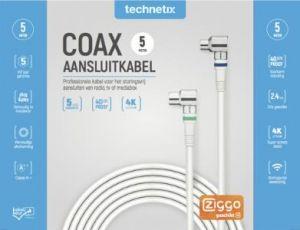 Enzo Technetics Coax aansluitkabel 5m compleet haakse plug - 2075030 Enzo Technetics Coax aansluitkabel 5m compleet haakse plug - 2075030