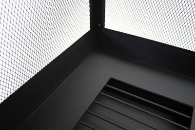 Buitenkachel met houtopslag vierkant Buitenkachel met houtopslag vierkant