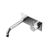 Hotbath Cobber afbouwdeel inbouw wastafelmengkraan met achterplaat en 18 cm uitloop chroom CB006EXT18CR - thumbnail