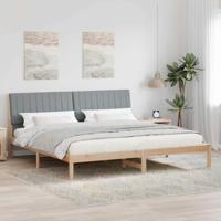 Bedframe met hoofdeinde Bruin 200 x 200 cm Massief grenenhout - thumbnail