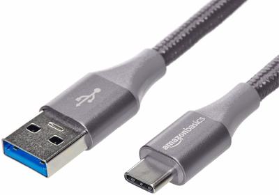Amazon Basics Snellaadkabel, USB-C naar USB-A-3.1 (Gen. 1), nylon omhulsel, 5 GBit/s hoge snelheid, USB-IF-gecertificeerd