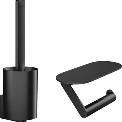 Hansgrohe WallStoris toilet accessoires 2-delig mat zwart Hansgrohe WallStoris toilet accessoires 2-delig mat zwart