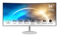 MSI Pro MP341CQWDE LED-monitor Energielabel G (A - G) 86.4 cm (34 inch) 3440 x 1440 Pixel 21:9 4 ms DVI, HDMI 2.0b, DisplayPort, Hoofdtelefoonaansluiting, - thumbnail