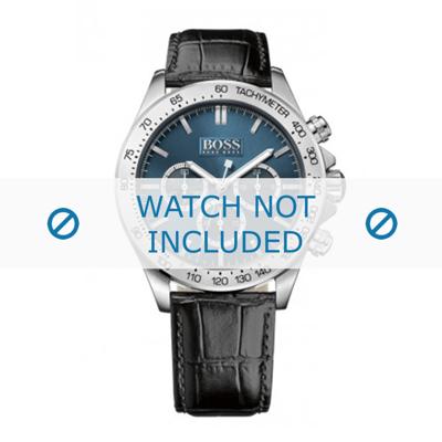 Horlogeband Hugo Boss HB-243-1-14-2766 / 1513176 / 1513178 / 1513177 Leder Zwart 22mm