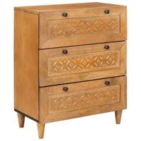 Dressoir met lade Lichtbruin 60 x 33 x 75 cm massief mangohout - thumbnail