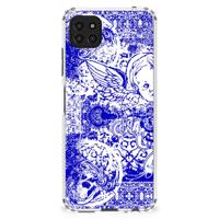 Extreme Case Samsung Galaxy A22 5G Angel Skull Blauw - thumbnail