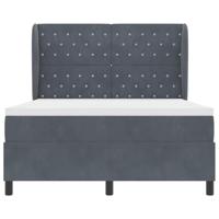 Boxspringbed met matras fluweel donkergrijs 160x200 cm - thumbnail