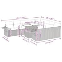 11-delige Loungeset met kussens poly rattan zwart - thumbnail
