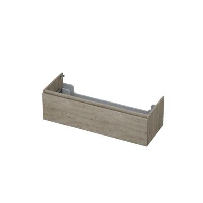 INK - Onderkast 1 Lade Greeploos met Houten Keerlijst - 1200x450x350 Mm - Greige Eiken