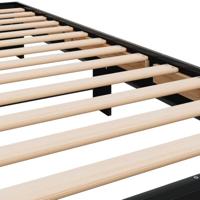 Bedframe bewerkt hout en metaal zwart 90x200 cm - thumbnail
