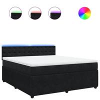 Boxspring met matras fluweel zwart 180x200 cm - thumbnail