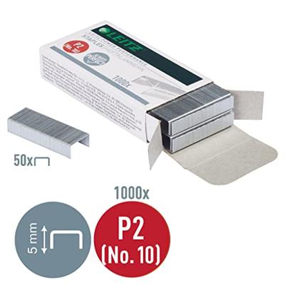 Leitz Power Performance P2 nietjes nr. 10, staal, doos van 1000 stuks - thumbnail