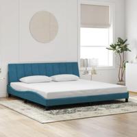 Bedframe zonder matras "Hanko" fluweel blauw 200x200 cm - thumbnail