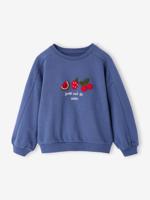 Meisjessweater met fantasiemotief indigoblauw - thumbnail