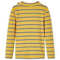 Kindershirt met lange mouwen gestreept 92 okerkleurig - thumbnail