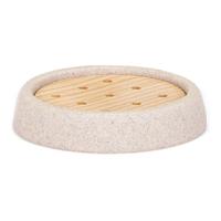 Zeepschaal Andrea House Essenhout Zandsteen (Ø 10,5 x 2 cm) - thumbnail