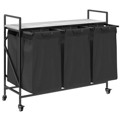 VidaXL Wasmand 3 vakken met planken grijs sonoma eiken