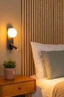 Lucide KELLY - Bedlamp / Wandlamp - LED - 1x3,5W 3000K - Zwart - thumbnail