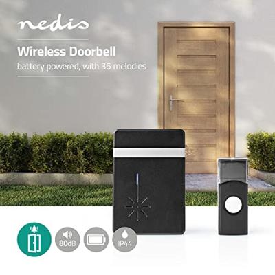 Draadloze Deurbelset | Batterij Gevoed | Volume: 80 dB | Signaalbereik: 300 m | 36 Melodiën Draadloze Deurbelset | Batterij Gevoed | Volume: 80 dB | Signaalbereik: 300 m | 36 Melodiën