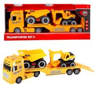 Rapid Wheels Autotransporter + 2 Bouwvoertuigen + Licht en Geluid - thumbnail