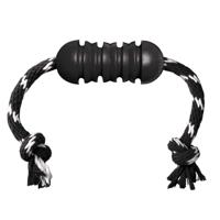 KONG EXTREME DENTAL MET TOUW ZWART / WIT 12X5X5 CM - thumbnail