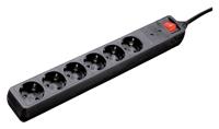 Hama 00137258 Stekkerdoos, 6-voudig, met overspanningsbeveiliging, 3 m, zwart multifunctioneel stopcontact, 230 V - thumbnail