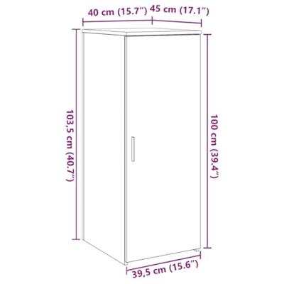 Opbergkast 40x45x103,5 cm bewerkt hout betongrijs Opbergkast 40x45x103,5 cm bewerkt hout betongrijs