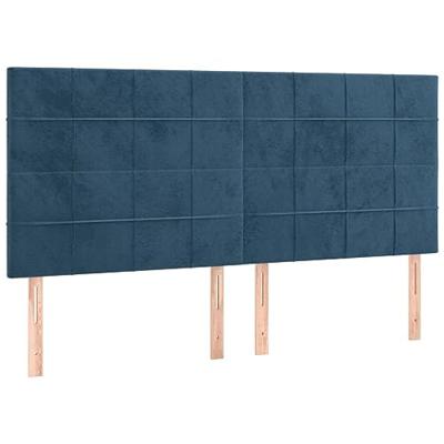 Boxspring met matras fluweel donkerblauw 160x200 cm