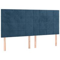 Boxspring met matras fluweel donkerblauw 160x200 cm - thumbnail