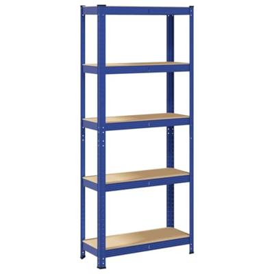 VidaXL Opbergrek 5-laags staal & bewerkt hout blauw - thumbnail