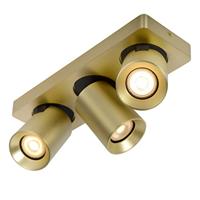 Lucide NIGEL - Plafondspot - LED Dim to warm - GU10 - 3x5W 2200K/3000K - Mat Goud / Messing - thumbnail