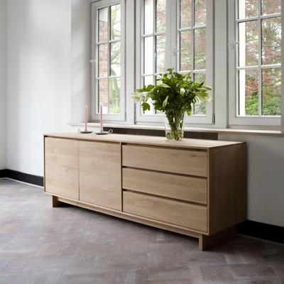 Ethnicraft Dressoir 'Wave' Geolied Eikenhout, 205cm