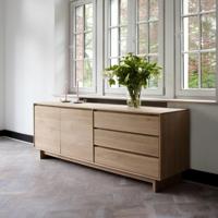 Ethnicraft Dressoir 'Wave' Geolied Eikenhout, 205cm - thumbnail