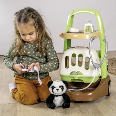 Smoby - Zoo Veterinarian Trolley - Panda Plush - Veel accessoires inbegrepen - 2 in 1 product: Transportkooi - Productie Smoby - Zoo Veterinarian Trolley - Panda Plush - Veel accessoires inbegrepen - 2 in 1 product: Transportkooi - Productie
