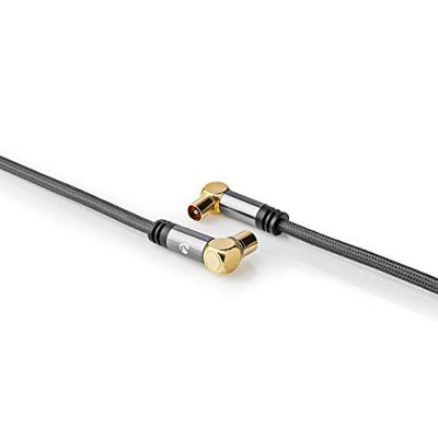 Nedis CSTB40015WT50 Coaxkabel 100 Db Iec (coax) Male - Iec (coax) Female Gun Metal Grey Gevlochten Kabel - thumbnail