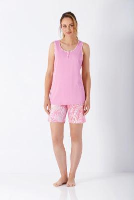 Hajo dames shortama roze zebra Hajo dames shortama roze zebra