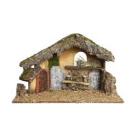 Kerststal naturel l50b23h31 cm naturel Decoris - Decoris - thumbnail