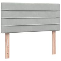 Boxspring met matras fluweel lichtgrijs 90x210 cm - thumbnail