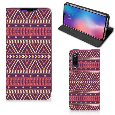Xiaomi Mi 9 | Hoesje met Magneet | Aztec Paars Xiaomi Mi 9 | Hoesje met Magneet | Aztec Paars