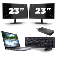 Dell Latitude 5410 - Intel Core i5-10e Generatie - 14 inch - 16GB RAM - 256GB SSD - Windows 11 + 2x 23 inch Monitor - thumbnail