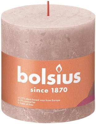 Bolsius kaars rustiek 10x10 cm Misty Pink